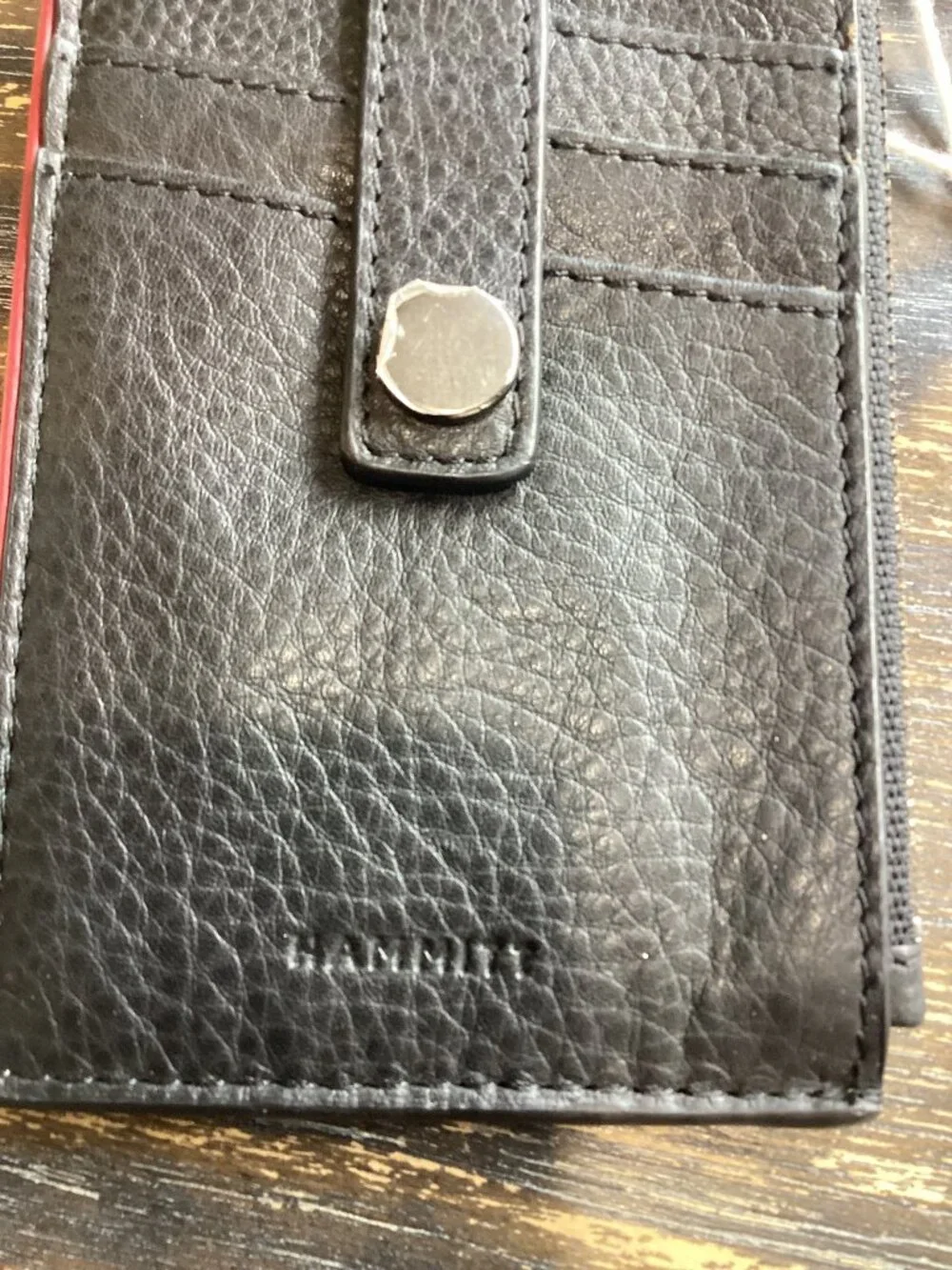 Hammitt 210 West Black Pebble Leather Card Holder
